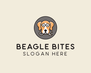 Beagle - Dog Wrench Mechanic logo design