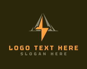 Sustainable - Lightning Bolt Mountain logo design