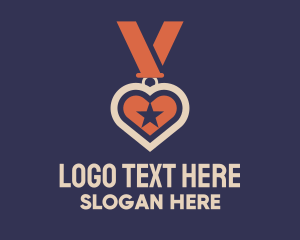 Honorary - Star Heart Medal logo design