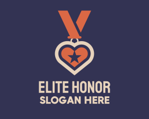 Medal - Star Heart Medal logo design