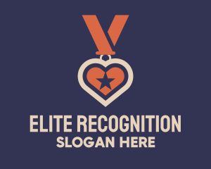 Recognition - Star Heart Medal logo design