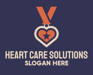 Star Heart Medal logo design