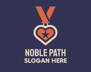 Honor - Star Heart Medal logo design