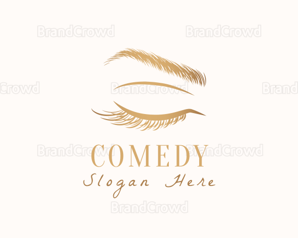 Feminine Eyebrow Eyelashes Logo