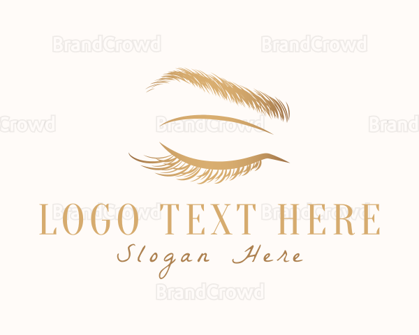 Feminine Eyebrow Eyelashes Logo