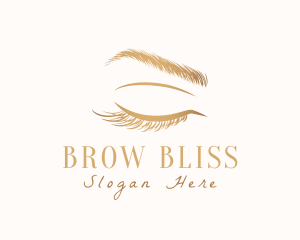 Feminine Eyebrow Eyelashes  logo design