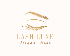 Feminine Eyebrow Eyelashes  logo design