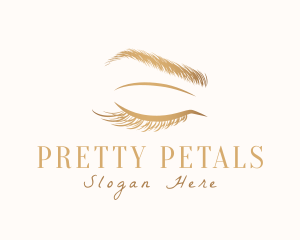 Feminine Eyebrow Eyelashes  logo design