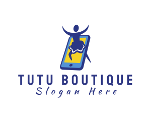 Tutu - Ballerina Dancer Smartphone logo design