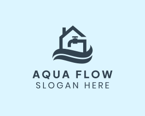 Waterworks - Home Faucet Wave Plumbing logo design