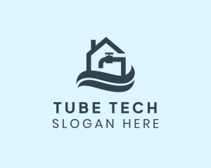 Tube - Home Faucet Wave Plumbing logo design