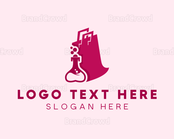 Perfume Bottle Shopping Bag Logo