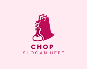 Perfume Bottle Shopping Bag  Logo