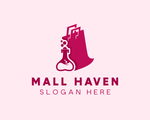 Perfume Bottle Shopping Bag  logo design