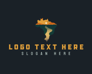 Map - Brazil Amazon Rainforest logo design