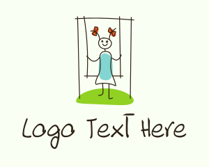 Playhouse - Children Playground Drawing logo design