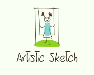 Drawing - Children Playground Drawing logo design