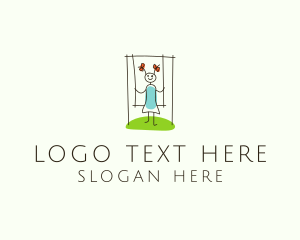 Drawing - Children Playground Drawing logo design