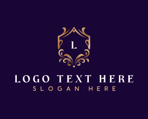 Luxe - Decorative Crown Shield logo design