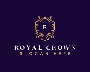 Decorative Crown Shield logo design