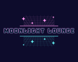 Nightlife - Retro Cyber Grid Sparkle logo design