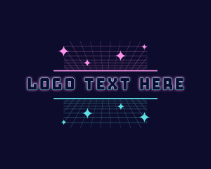 Millennial - Retro Cyber Grid Sparkle logo design