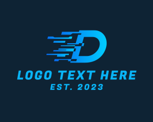 Internet - Data Transfer Letter D logo design