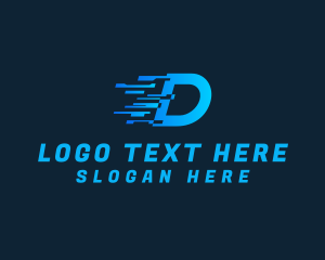 Data - Data Transfer Letter D logo design