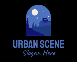 Scene - Night Camping Scene logo design