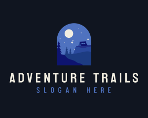 Night Camping Scene logo design