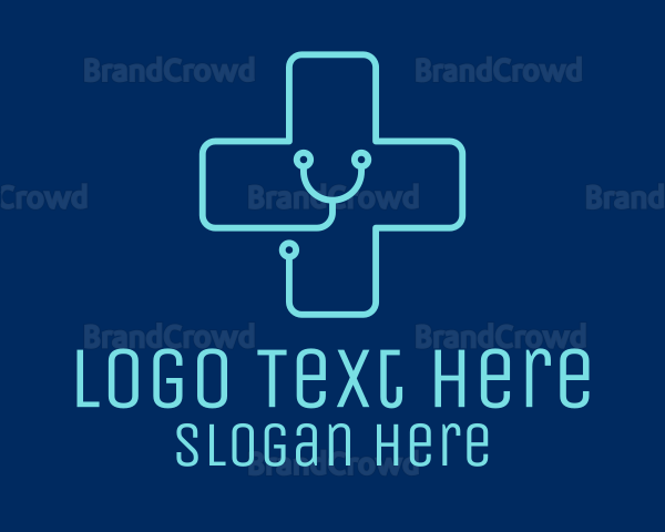 Medical Cross Stethoscope Logo