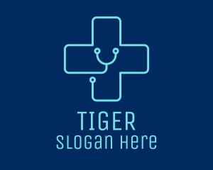 Physician - Medical Cross Stethoscope logo design