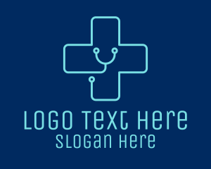 Medical - Medical Cross Stethoscope logo design