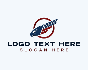 American - Patriotic Falcon Wing logo design