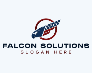 Patriotic Falcon Wing logo design