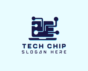 Tech Computer Microchip logo design