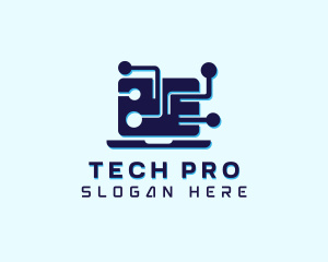 Pc - Tech Computer Microchip logo design