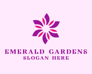 Purple Flower Petals logo design