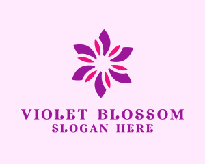 Purple Flower Petals logo design