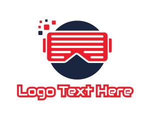 Vr - Circle Pixel VR logo design