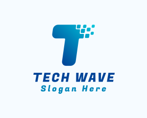 Tech Pixel Letter T logo design