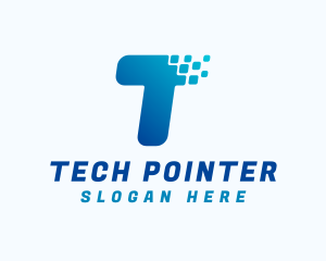 Tech Pixel Letter T logo design