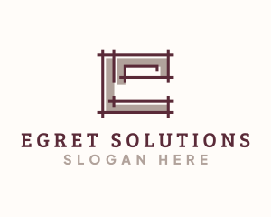 Property Contractor Letter E  logo design