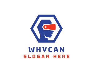 5d - Polygon VR Head logo design