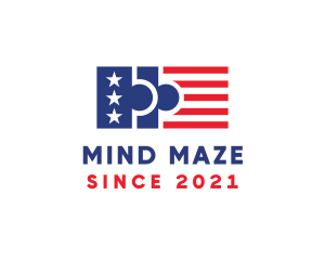 Puzzle - American Puzzle Flag logo design