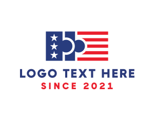 Puzzle - American Puzzle Flag logo design