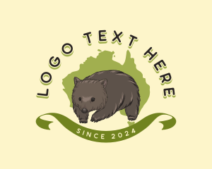 Little Penguin - Wombat Australia Map logo design