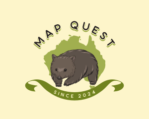 Wombat Australia Map logo design