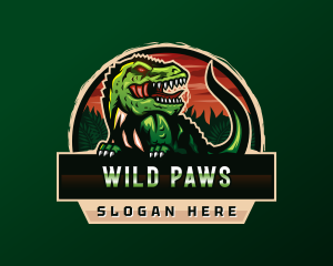 Wild Tyrannosaurus Dinosaur logo design