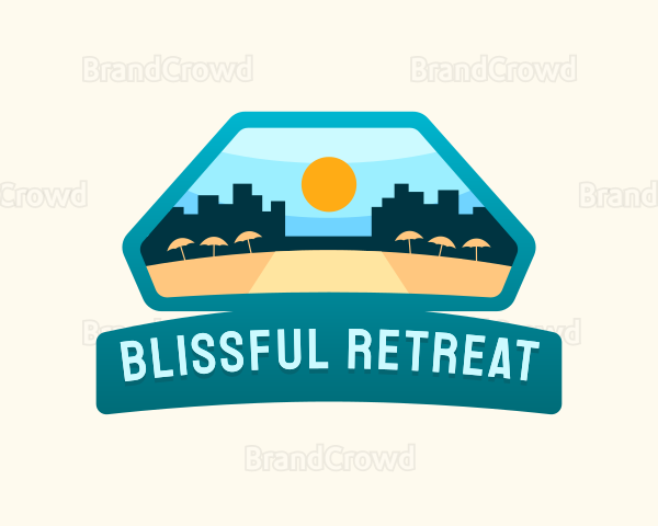Beach Resort Seaside Getaway Logo